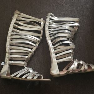 Gold Gladiator Sandles. Wide Calf